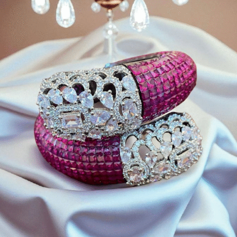 Midnight Mosaic & Diamond Filigree Cuff