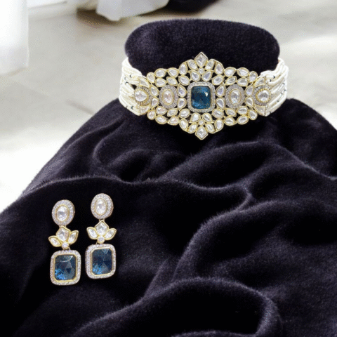 Blue Stone Bracelet & Earrings Set