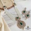 Regal Emerald Pearl Rani Haar Set – Premium Multi-Layered Pearls & Kundan Bridal Jewellery