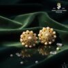 Regal Pearl Radiance Stud Earrings – Premium CZ & Gold-Tone Designer Jewellery