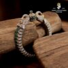 Royal Peacock Designer Polki Bangle – Emerald & Diamond-Cut Stone Premium Kada