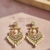 Gold Pearl Chandbali Earrings